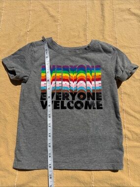 Target Gray Tee with Multicolor 'Everyone Welcome' Graphic